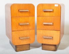 PAIR OF 1930'S ART DECO OAK BEDSIDE PEDESTAL CHESTS