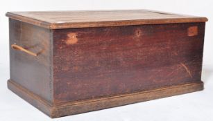VICTORIAN 19TH CENTURY RAILWAY SOLID OAK BLANKET BOX