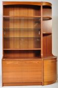 MID CENTURY TEAK WOOD UPRIGHT MODULAR WALL UNIT CABINET
