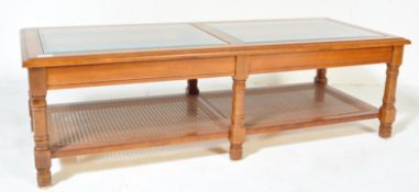MID 20TH CENTURY GLAZED TEAK COFFEE TABLE