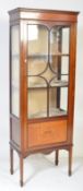 EDWARDIAN MAHOGANY LINE INLAID CHINA DISPLAY CABINET