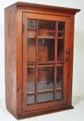 VICTORIAN PITCH PINE GLAZED FRONTED BOOKSHELF CABINET