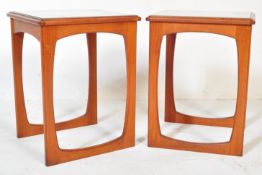 PAIR OF RETRO MID CENTURY TEAK SIDE TABLES