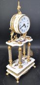 VINTAGE FRENCH STYLE ROTANDO CERAMIC & GILT METAL MANTEL CLOCK