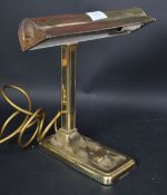 VINTAGE CHRISTOPHER WRAY BRASS BANKER'S STYLE DESK LAMP