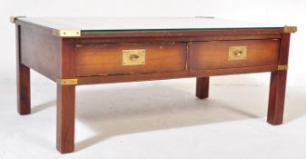 MID 20TH CENTURY MAHOGANY CAMPAIGN STYLE OCCASIONAL TABLE