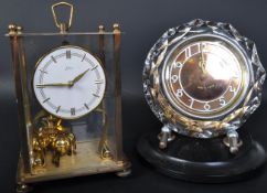 TWO MID CENTURY MANTEL CLOCKS - MAJAK & KERN