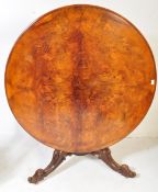 19TH CENTURY BURR WALNUT BREAKFAST LOO DINING TABLE