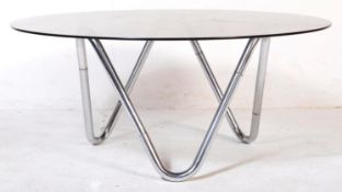 RETRO VINTAGE GLASS & CHROME OCCASIONAL ROUND TBALE