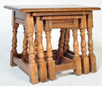 JACOBEAN REVIVAL SOLID OAK NEST OF TABLES