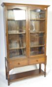 LARGE 1920'S OAK JACOBEAN REVIVAL BOOKCASE DISPLAY CABINET