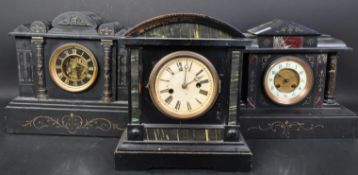 TWO VICTORIAN SLATE MANTEL CLOCK & HAC MANTEL CLOCK