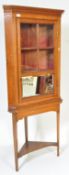 19TH CENTURY GEORGE III OAK CORNER CABINET ON STAND