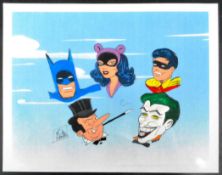 BATMAN - BOB KANE (1915-1998) - UNIQUE BATMAN ARTWORK ANIMATION CEL SIGNED