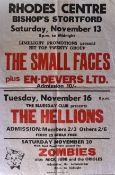MUSIC POSTER - THE SMALL FACES / HELLIONS / ZOMBIES