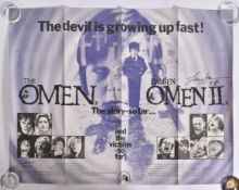 THE OMEN / OMEN II - AUTOGRAPHED ORIGINAL QUAD POSTER