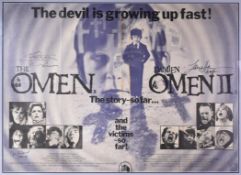 THE OMEN / OMEN II - AUTOGRAPHED ORIGINAL QUAD POSTER