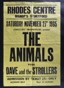 MUSIC POSTER - THE ANIMALS - BISHOP'S STORTFORD 1965