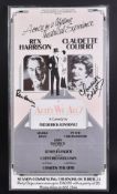 REX HARRISON & CLAUDETTE COLBERT - AUTOGRAPHED THEATRE POSTER