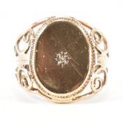 HALLMARKED 9CT GOLD & DIAMOND SIGNET RING