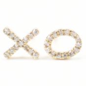 PAIR OF 9CT GOLD & DIAMOND X O STUD EARRINGS