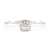 HALLMARKED 9CT WHITE GOLD & DIAMOND RING