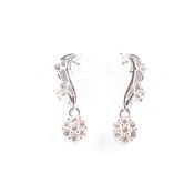 PAIR OF HALLMARKED 18CT WHTE GOLD & WHITE STONE EARRINGS