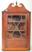 19TH CENTURY MAHOGANY HANGING CORNER DISPLAY CABINET