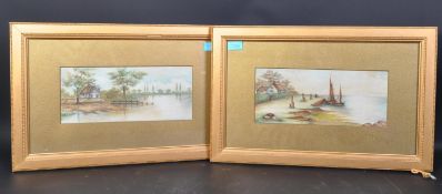 PAIR OF 20TH CENTURY WATERCOLOURS & OTHERS