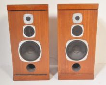 PAIR OF VINTAGE CASTLE TEAK FLOOR STANDING SPEAKERS