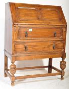 1920's CARVED OAK JACOBEAN REVIVAL BUREAU DESK