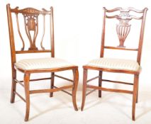 TWO EDWARDIAN INLAID BEDROOM CAHIRS