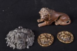 COLLECTION OF VICTORIAN METAL LIONS