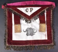 EARLY 20TH CENTURY MASONIC OOB APRON