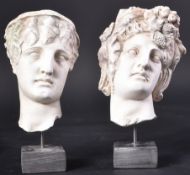 PAIR OF 20TH CENTURY SIGNED COMPOSITE CLASSICAL FACES
