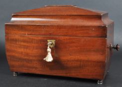 19TH CENTURY MAHOGANY REGENCY TEA CADDY