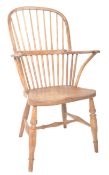 18TH CENTURY BEECH & ELM WINDSOR ARMCHAIR