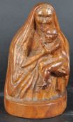 20TH CENTURY WALNUT CARVING OF MARY AND CHILD CHRIST