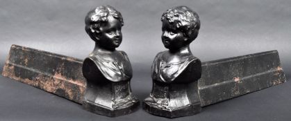 PAIR OF 19TH CENTURY VICTORIAN CAST IRON FIRE DOGS