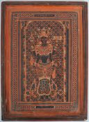 19TH CENTURY CHINESE BURMESE RED LACQUER PANEL