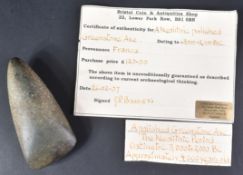 NEOLITHIC PERIOD POLISHED GREENSTONE AXE HEAD
