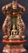 19TH CENTURY CHINESE BRONZE BUDDHA IN SHRINE