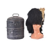 19TH CENTURY SEAFORTH HIGHLANDERS BONNET WITH ORIGINAL HAT TIN