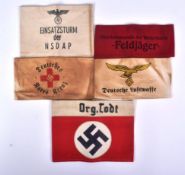 COLLECTION OF SECOND WORLD WAR THIRD REICH ARM BANDS
