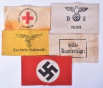 COLLECTION OF SECOND WORLD WAR THIRD REICH ARM BANDS