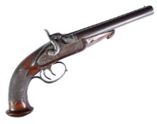 19TH CENTURY KEHLNER IN PRAG DOUBLE-BARRELLED PISTOL