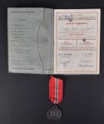 SECOND WORLD WAR GERMAN LUFTWAFFE EASTERN FRONT MEDAL & SERVICE BOOK