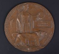 WWI FIRST WORLD WAR MEMORIAL PLAQUE - BENJAMIN CHATFIELD