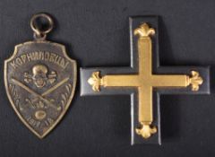 TWO RUSSIAN CIVIL WAR MEDALS - BALTIC CROSS & KORNILOV SHOCK REGIMENT