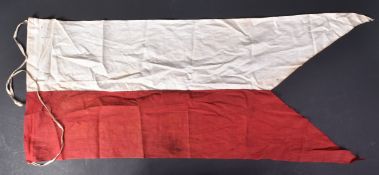 WWII SECOND WORLD WAR RED AND WHITE SIGNAL FLAG